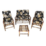Conjunto Sofá Poltronas E Mesa De Bambu Direto Da Fabrica 