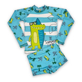 Conjunto Sunga Infantil Com Blusa Proteção