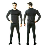 Conjunto Térmico Poker Camisa E Calça Preta Térmica Dry Fit
