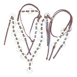 Conjunto Traia Completa, ,inox Cabeçada Peitoral+redea,muare