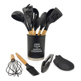 Conjunto Utensilios 13 Peças Silicone Preto Unyhome Su211303
