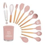 Conjunto Utensílios Silicone Cozinha Espátula Colher 13pc