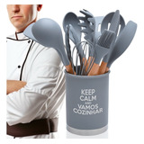 Conjunto Utensílios Silicone Cozinha Espátula Colher 13pc