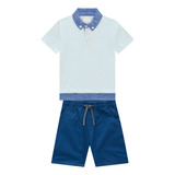 Conjunto Verão Infantil Menino Milon Camiseta Polo E Bermuda