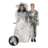 Conjuntos Barbie Ken Noiva Vestido Terno Sapatos Casamento