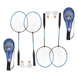 Conjuto 12 Raquetes Jogo Badminton Completo