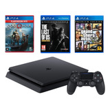 Console De Videogames Sony Playstation 4 Slim 1tb Preto 4g - Modelo Slim, Edição Standard, Marca Sony.