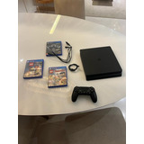 Console Playstation 4 Slim 1tb Modelo Cuh 2114-b Mais 3 Jogos