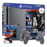 Console Ps4 Modelo Slim Playstation 4 Com 1tb De Armazenamento 2 Controles E 2 Jogos Hdr