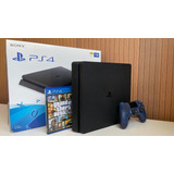 Console Sony Playstation 4 Cuh-2115b Jet Black 1tb + Gta 5 Em Mídia Física 