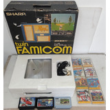 Console Twin Famicom Sharp An505-bk Original Japonês Completo Na Caixa Em Ótimo Estado Com 3 Cartuchos E 8 Disquetes (ler Anúncio).