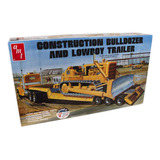 Construction Bulldozer And Lowboy Trailer -