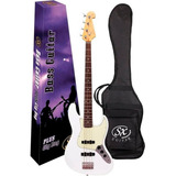 Contra Baixo 4 Cordas Sx Sjb62 Jazz Bass Vwh White Com Bag
