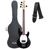 Contra Baixo Tagima 4 Cordas Tbm-4 Preto Com Capa E Correia