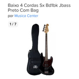 Contra-baixo Sx Bd1bk Jazz Bass Preto Com Bag + Amplif. 35w 