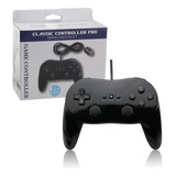 Controle Clássico Grip Compatível Nintendo Wii / Wii U Preto