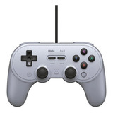 Controle Com Fio 8bitdo Pro 2 Classic Gamepad Switch Windows Cor Cinza