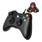 Controle Com Fio Preto Compatível Xbox 360 Usb Pc Gamer X360