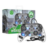 Controle Com Fio Xbox One, Pc - Skin - Preto Translucido Led