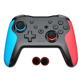 Controle Gamepad P/ Nintendo Switch Bluetooth - Comp/ Pc Ps3 Cor Preto (com Azul E Vermelho)