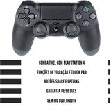 Controle Para Playstation 4 Vinik Sem Fio Dualshock - Play 4 Cor Preto