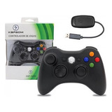 Controle Para Xbox 360/pc/tv S/fio Preto Kapbom Com Receptor