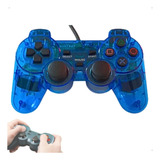 Controle Ps2 Transparente Joystick Com Fio 4 Cores Dualshock