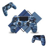 Controle Sem Fio Joystick Manete Compatível Com Console E Pc Cor Camuflado Azul Ps4