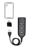 Conversor Hub 4 Portas Usb Para Celular Tipo C Mouse Teclado