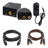 Conversor Ótico Toslink P/ Rca Audio+cabo Óptico/rca Audio C