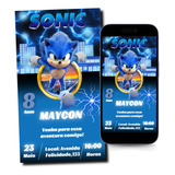 Convite Aniversário Virtual Personalizado Digital Sonic