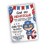 Convite Digital Chá De Fralda- Capitão America, Vingadores