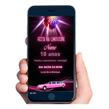 Convite Digital Festa Na Limousine Rosa