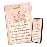 Convite Digital Para Whatsapp Facebook Tema Ursa Princesa 01