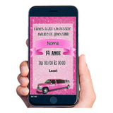 Convite Digital Personalizado Limousine Rosa
