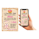 Convite Digital Ursa Princesa Realeza - Convite 1 Aninho