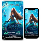 Convite Virtual Pequena Sereia Ariel Filme
