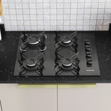 Cooktop 4 Bocas A Gás Itatiaia Electra Glass Com Mesa De Vidro E Acendimento Superautomático Preto Bivolt