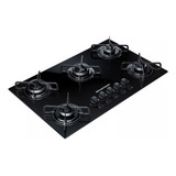 Cooktop A Gás 5 Bocas Metal E Vidro 73x46x8.6cm - Brastemp
