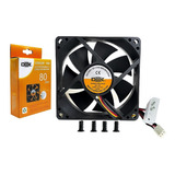 Cooler Fan Preto 80x80x25 8cm 80mm Ventoinha Gabinete Dx-8c
