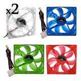 Cooler Led Fan Ventilador Gamer Desktop 120mm Vermelho Verde Laranja Azul Kit 2 Unid