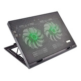 Cooler Para Notebook Warrior Power Gamer Led Verde - Ac267