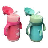 Copinho Térmico Inox Com Alça Canudo Silicone Infantil