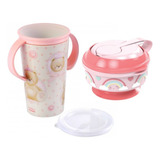 Copo 360 P/ Bebê Nao Derrama + Tigela Com Amassador Papinha
