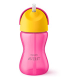 Copo Avent Com Canudo Dinossauro Rosa 300ml