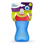 Copo Avent Transição Azul 300ml Bico Silicone Macio Menino