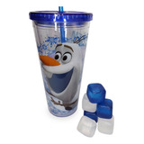 Copo De Acrilico Cubos De Gelo Olaf 600 Ml Olaf Azul Disney