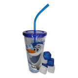 Copo De Acrilico Cubos De Gelo Olaf 600 Ml Olaf Azul Disney