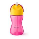 Copo Infantil Com Canudo 300ml Rosa Philips Avent Scf798/02