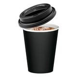 Copo Papel 200ml Descartavel P/ Cafe C/ Tampa Kit 50un